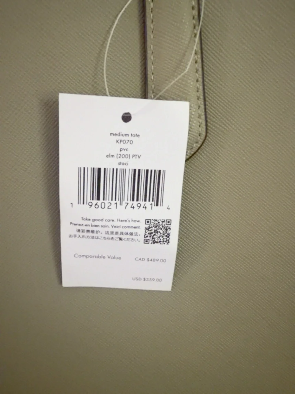Kate Spade Staci Gwen Medium Tote Elm NWT KP070